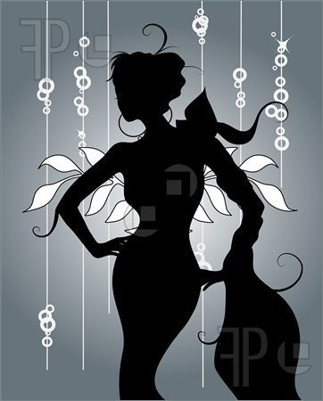 Illustration of Glamour woman fashion silhouette with decoration #fashion #silhouette