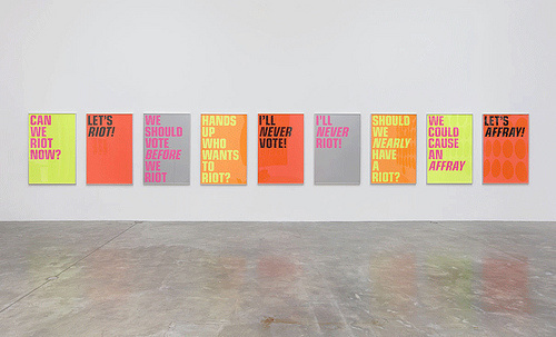 Type, neon, poster, brutalism, brutalist, colour, series, riot, scott king