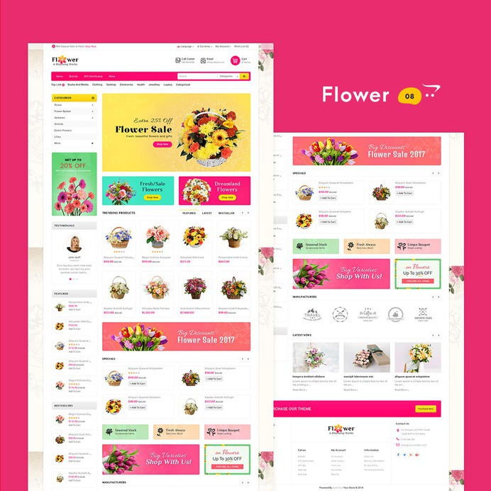 #Flower #MegaStore - #Opencart #MultiPurpose #Responsive #Theme | #TemplateTrip #eCommerce #Website #Design #Template