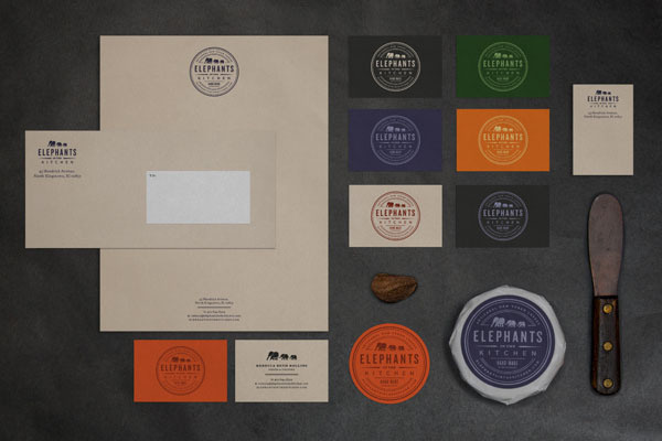 Elephants in the Kitchen Brand Identity by Bluerock Design #logotype #identity #vintage