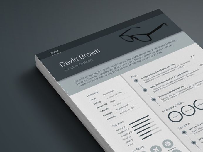 Free Material Resume Template with Creative Design
