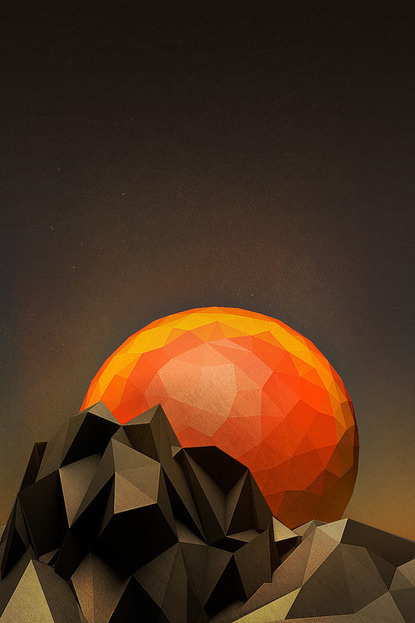Baubauhaus. #sun #geometry #ball #illustration #fire #mountains #surfaces