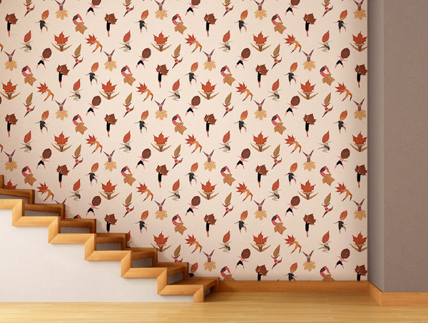 The Wallery mariadiamantes #pattern #leaf #thewallery #design #dance #dancing #illustration #wall #autumn #vinil