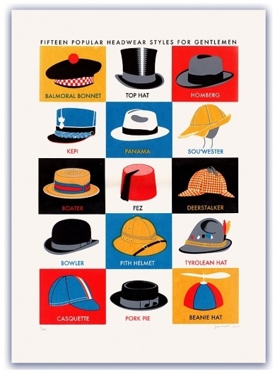 General Pattern — Hats #james #illustration #hats #brown