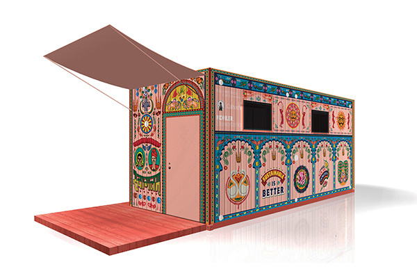 Indian truck art on mobile restroom #truck #toilet #india #design #art #restroom