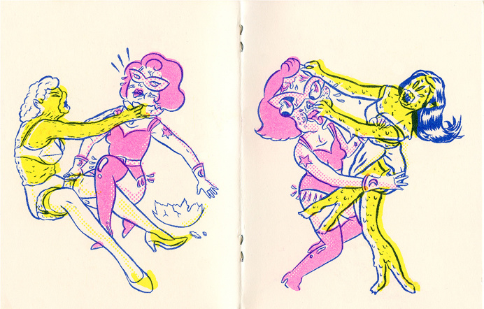 > > tiny splendor < < #risograph #print #illustration # Cowgirl #alien