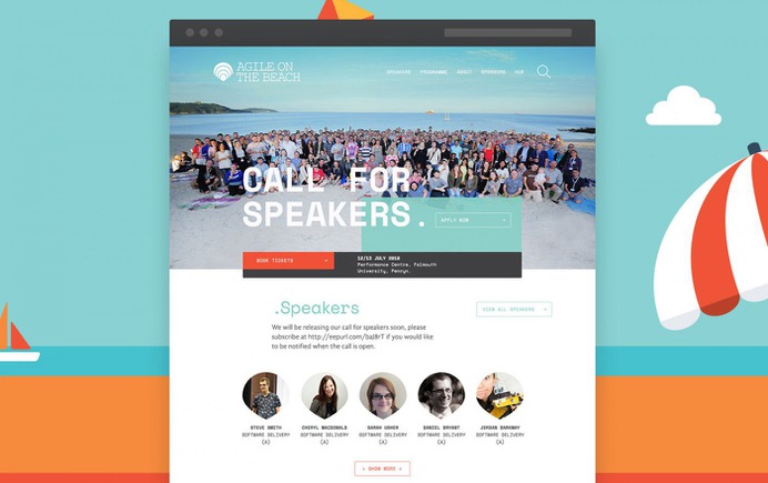 Conference website design for Agile on the Beach