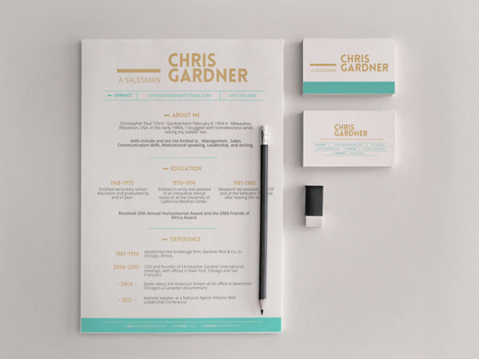 Free Simple Resume and Business Card Template