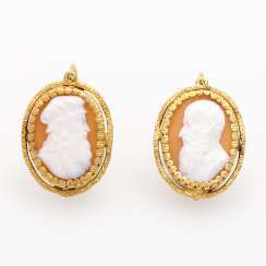 Earrings m. 2 shell cameos