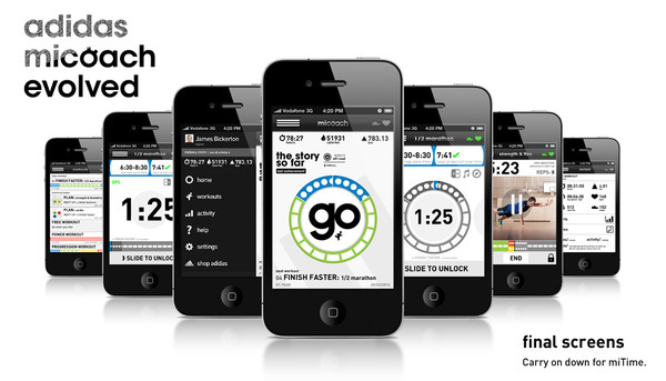 adidas miCoach evolved #adidas #redesign #design #iphone #app #fitness #micoach
