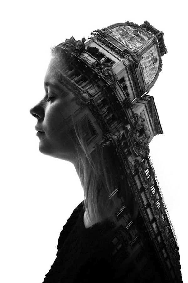 Dreamlike Double Exposure Shots That Blend People And Milan's Buildings - DesignTAXI.com