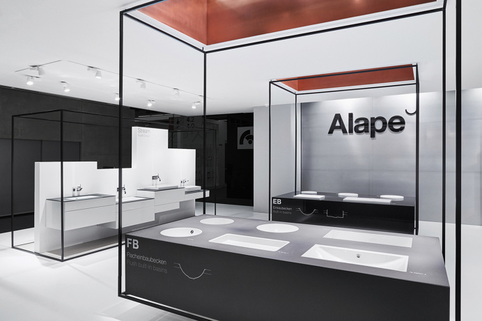 Alape interior exhibition design branding corporate identity copper deluxe geometry by Heine/Lenz/Zizka on Mindsparkle Mag