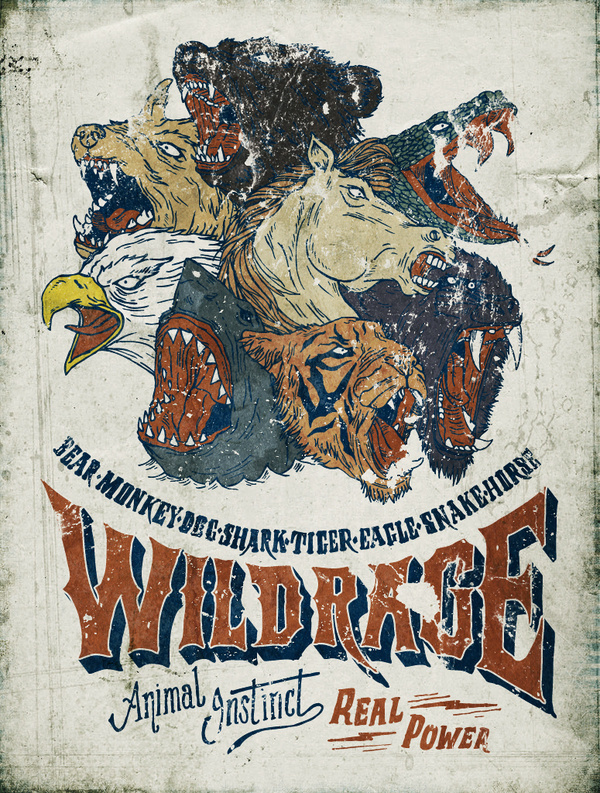 WILD RAGE _ Animal Instinct on Behance by Danilo Mancini #typography #drawn #hand #illustration