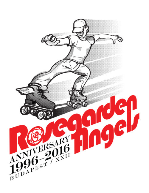 Rosegarden Angels logo #handdrawing #drawing #logo #rollerskate #typography