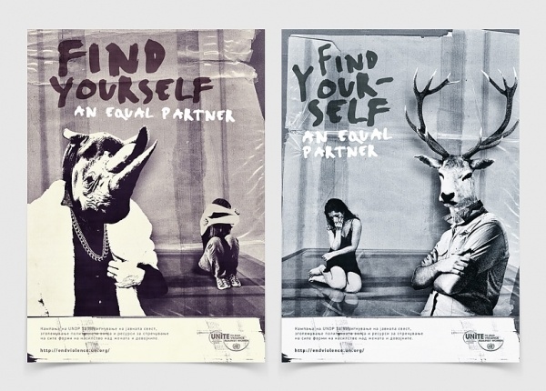 UNDP / A real man never hits a woman #domestic #print #advertising #animals #violence