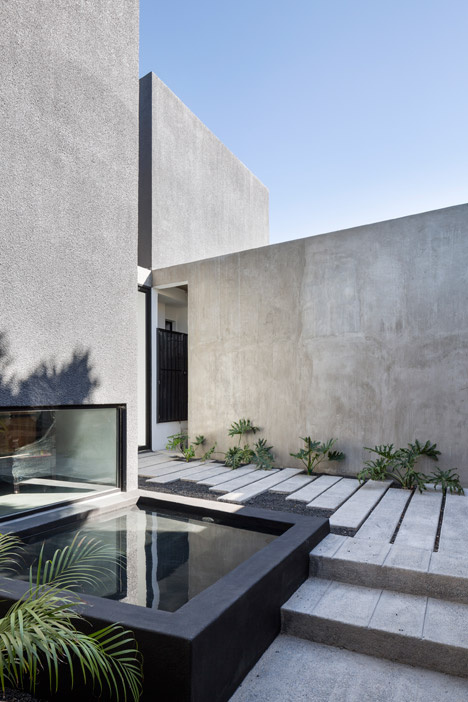 House in Mexico by T38 Studio contains a private courtyard garden