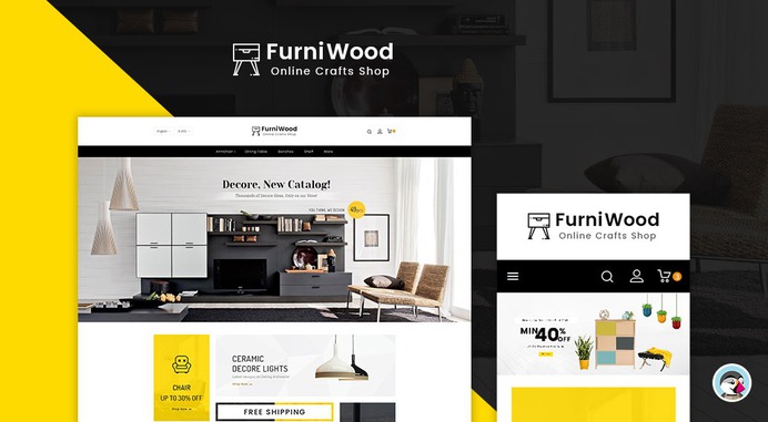 #FurniWood - #Home #Decoration & #Crafts - #Prestashop #Responsive #Theme | #TemplateTrip #eCommerce #Website #Design #Template