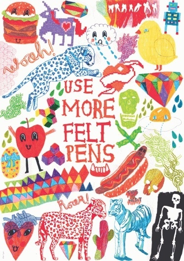 Use more felt pens | Advice to Sink in Slowly #cryer #advice #sink #ellie #in #pens #illustration #slowly #felt #poster #to