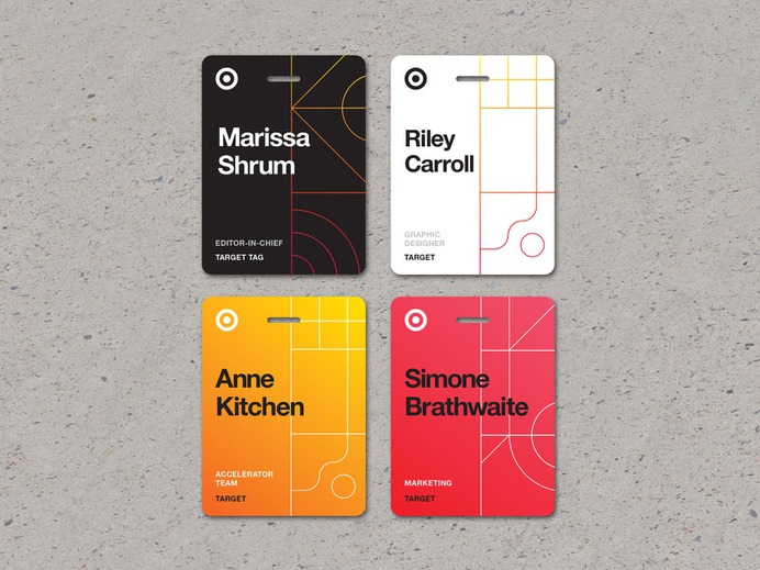 Target Incubator Badges grid incubator bullseye minneapolis target geometric illustration geometric event conference name badge system