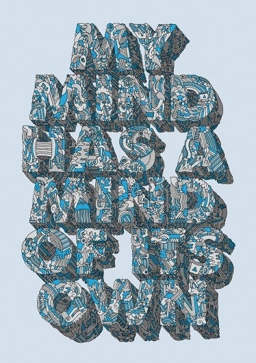 Adam Dedman — Illustration & Graphic Design — My Mind #type #illustration #blue