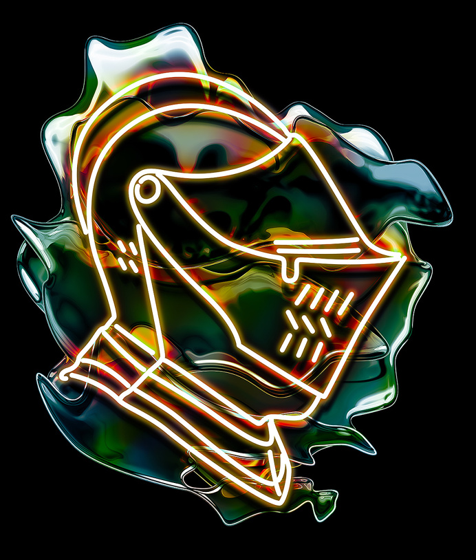 #helmet #artwork #illustration #digital #art #neon #kolotusha