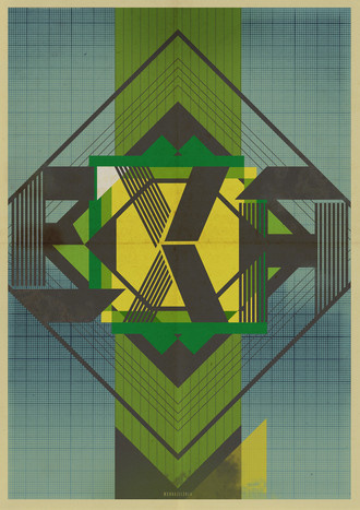 Exa Poster by Oslo #oslo #poster #brazil #geometry