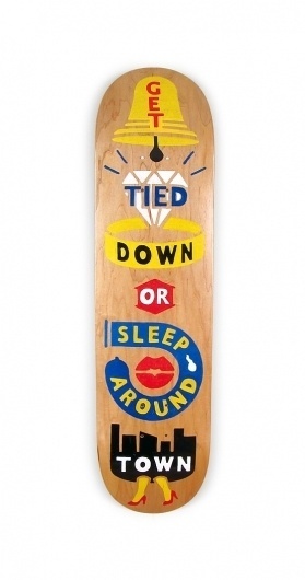 Painted Decks #folk #deck #painted #skateboard #wood #skate #handmade #art #type #typography