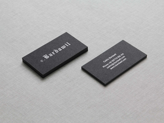 Cedric Bardawil Business Cards #branding #business #print #stationery #blackletter #cards #typography