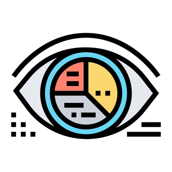 See more icon inspiration related to eye, focus, company vision, business and finance, Future, analytics, pie chart and statistics on Flaticon.