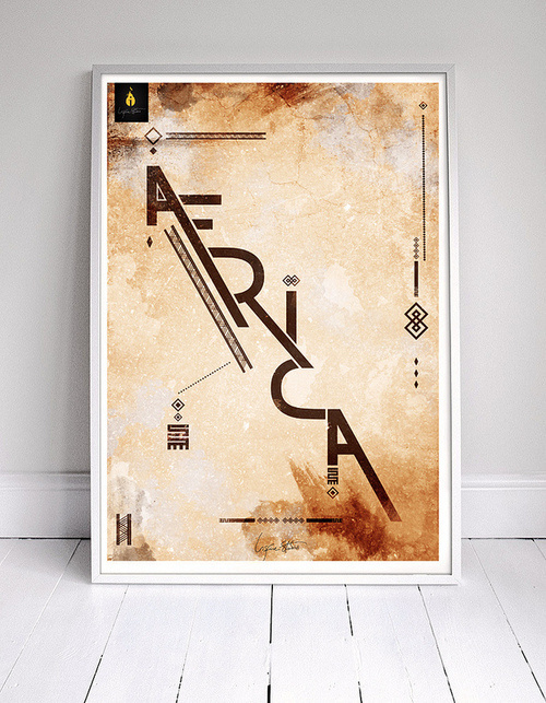 CJWHO ™ (I am Africa | Canvas Frame) #afrika #print #design #illustration #art #typography