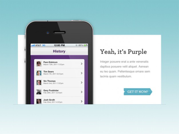 Iphone app web feature Free Psd. See more inspiration related to Button, Web, Website, Iphone, Purple, App, Application, Web button, Ios, Horizontal, Archer and Feature on Freepik.