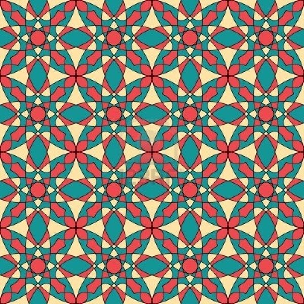 Seamless colorful retro pattern background, multicolored stained glass window Stock Photo #pattern