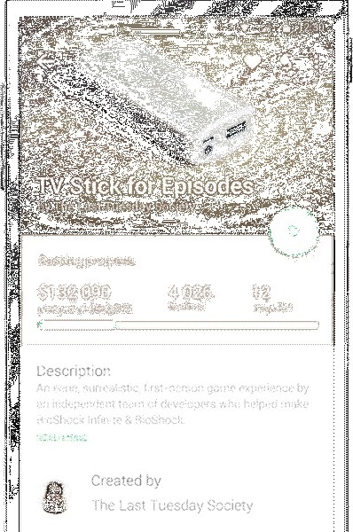 Kickstarter Material desgin project view mobile app transition animation gif