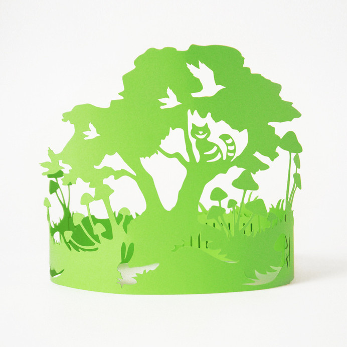 Paper Crowns #green #tree #design #cat #gift #sculptures #lasercut #handmade #art #birthday #mushrooms #blue #wonderland #paper #party