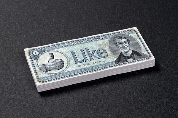 Hyper Social Currency on Behance #mark #zuckerberg #button #design #graphic #facebook #illustration #currency #like #drawing