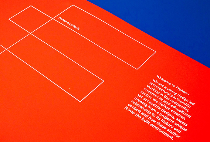 Fraher architects by Freytag Anderson #red #blue #brand design #graphic design