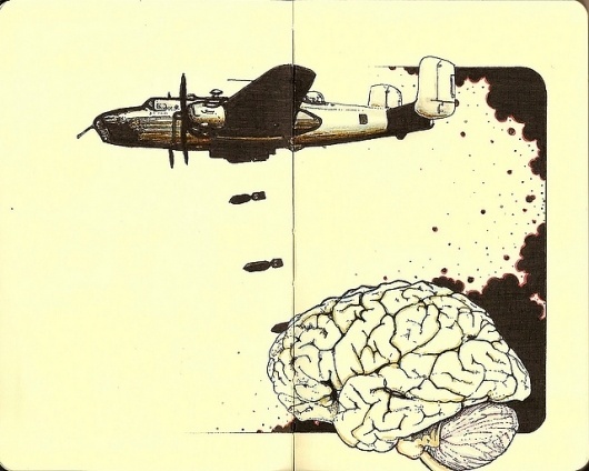All sizes | b25 | Flickr - Photo Sharing! #ink #and #brain #moleskine #pen #inkandclay #drawing #bomber #sketch