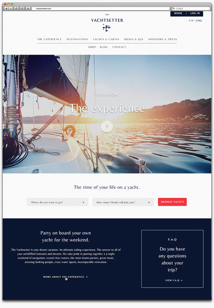 The Yachtsetter by Anagrama #website #web design
