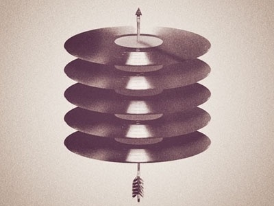 Dribbble - Stacked by Jeff Breshears #illustration #records #texture #arrow