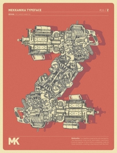 Riccardo Sabatini: Mekkanika Experimental Typeface | Tundra Blog #typography