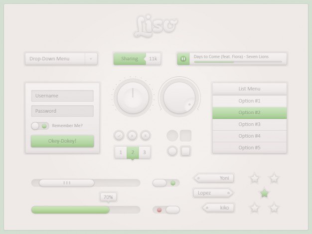 Green ui elements with progress bars Free Psd. See more inspiration related to Green, Elegant, Elements, Ui, Psd, Progress bar, Material, Progress, Interface, Horizontal, Bars, Psd material and Interface elements on Freepik.