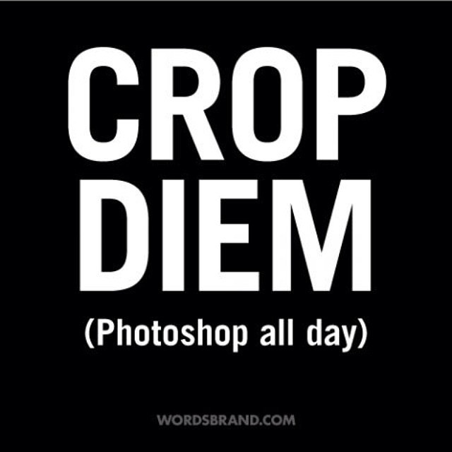 "CROP DIEM" (Photoshop all day) by WORDS BRAND™ #inspiration #quote #carpe #photoshop #crop #diem
