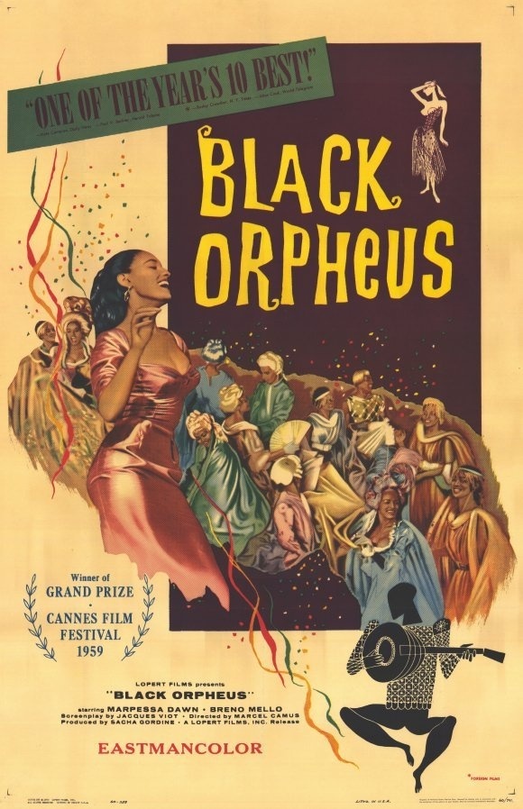 Black Orpheus: A Superficial Voyage through a Brazilian Shantytown #movie #lettering #black #poster #orpheus #typography
