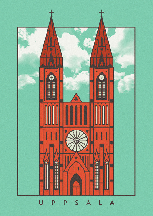 Uppsala Cathedral #sweden #church #lineart #poster #cathedral #uppsala