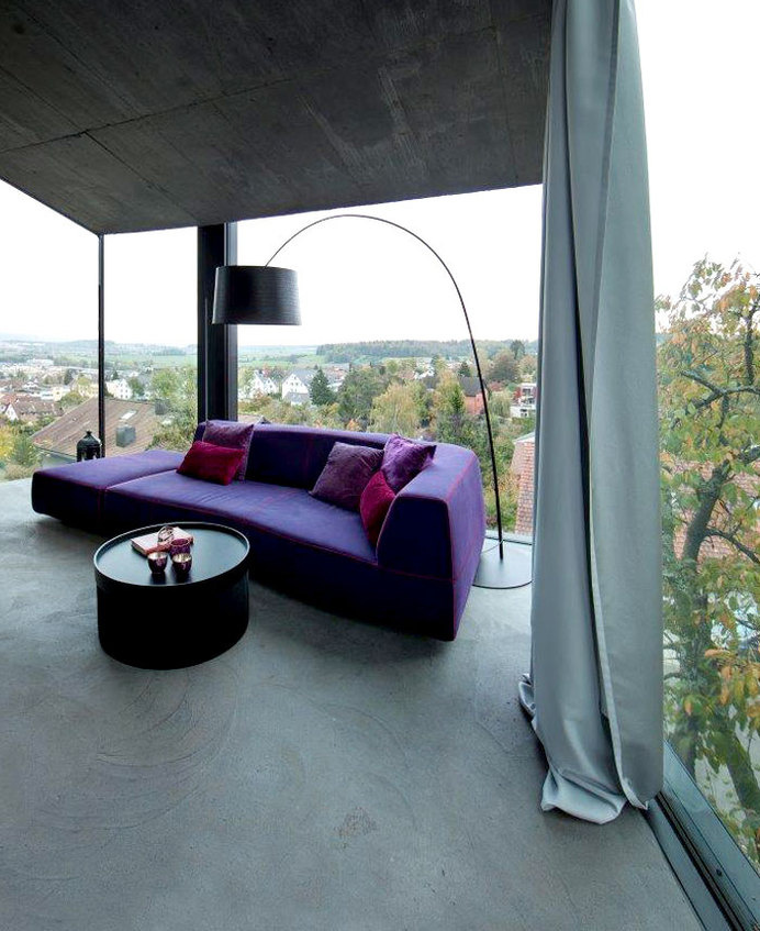 Trubel House by L3P Architekten trubel house purple sofa #sofa #design #upholstered #furniture