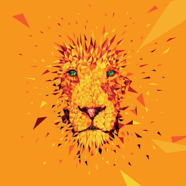 Vector Lion #lion #yellow #orange #illustration #art #face