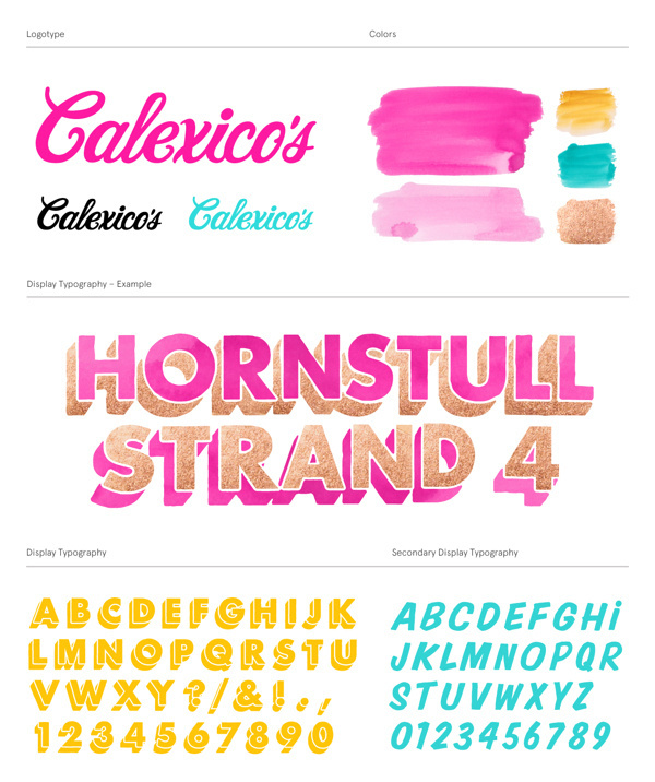 Calexico's on Behance #pink #menu #restaurant #snask #identity #gold #foil