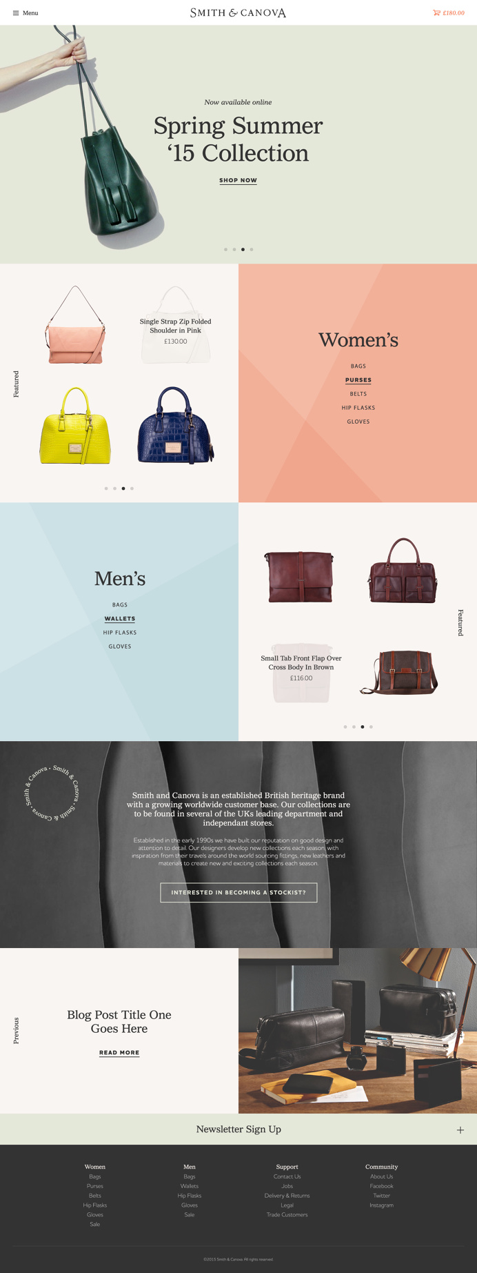 Homepage concept design for Smith & Canova #website #homepage #webdesign