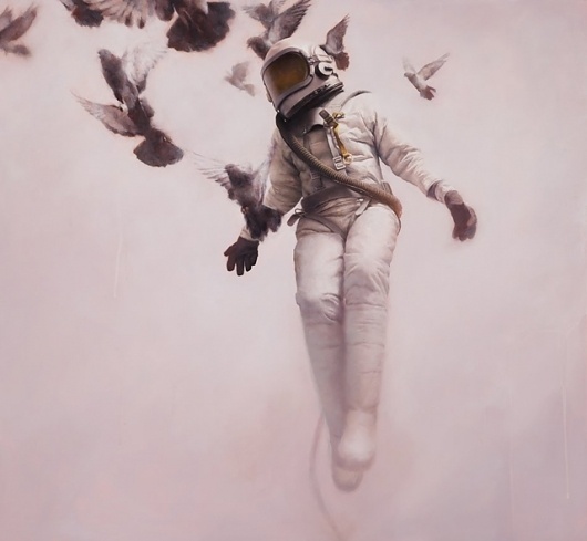 Wild, Young, and Free #geddes #astronaut #doves #painting #art #jeremy
