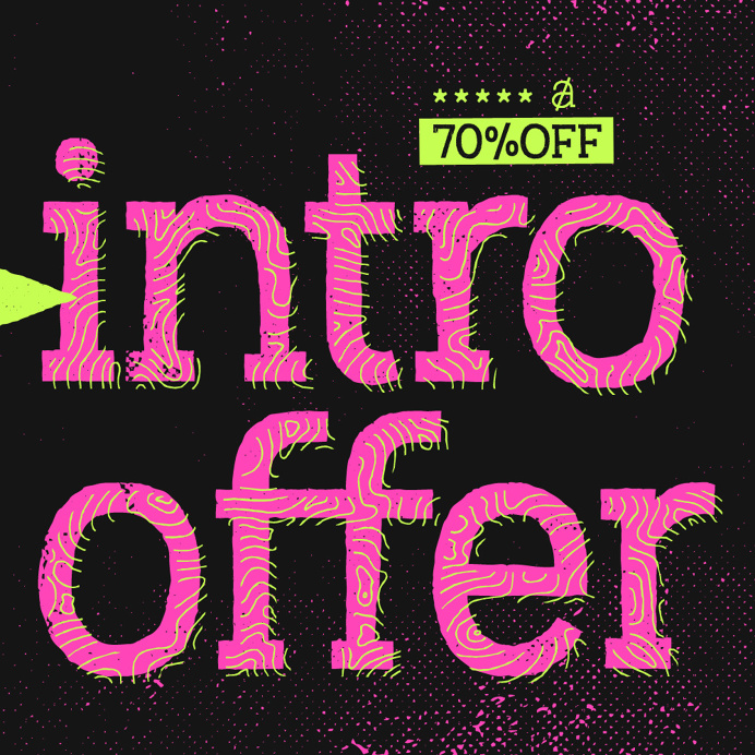 Austral slab handwritten font antipixel mindsparkle mag neon yellow pink typography type design